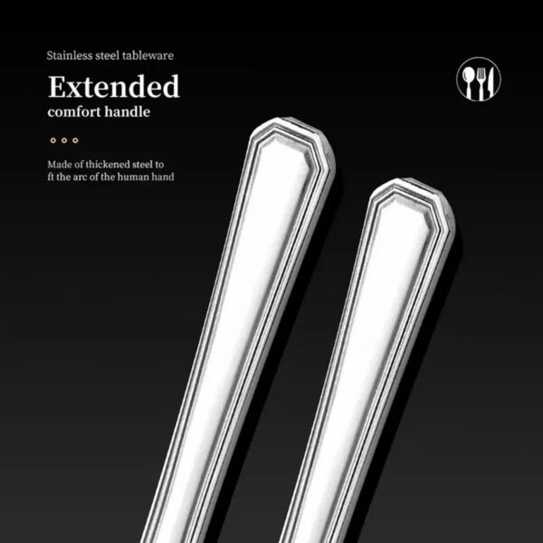 da9dcccd-2ed3-48df-b4e2-d95aaaa05d36.jpg 16 Piece Luxury High-end Silver Tableware Family Utensil Set - Stainless Steel 4-person Utensil Service Including Fork, Knife, Spoon, And Teaspoon - Durable, Elegant, Rust Proof Utensil Set, USPS Ship
