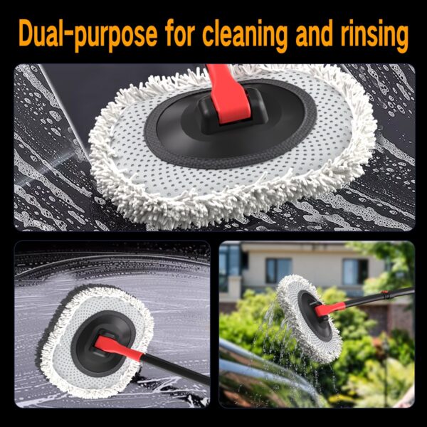 dedab3d0-8b1f-4db6-8c92-085aafe5c98c.jpg Portable 41-inch Automatic Water Car Wash Mop For Home And Outdoor Use, Featuring A Soft Brush Head To Prevent Scratches, Includes A 10-meter Hose That Connects To A Water Faucet, Suitable For Cleanin