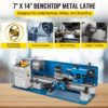 Metal Lathe 7x14inch Precision Bench Top Mini Metal Lathe 550W Precision Metal Lathe Variable Speed 50-2500 RPM Nylon Gear With A Movable Lamp