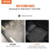 Automotive Floor Mats Fits For Tesla Model Y 2021-2024 3 Pcs TPE Liners