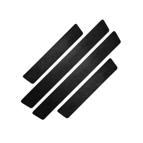 e024093e-c64c-40e0-9be9-51522c20ac09.jpg Carbon Car Door Sills Protector, Car Door Threshold Protection, Automotive Door Entry Guard 4 Pcs Universal Rubber Scratch Resistant Exterior Accessories