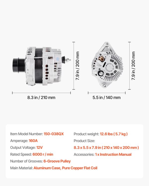 e428c63e-5d78-42bb-8b84-ceaac6bce667.jpg Car Alternator 11440, Fit For Dodge Journey SE Value 2.4L 2020, SXT 2.4L 2012-2018, Crossroad 2016-2020, L4 2009-2020, Automotive Replacement Alternator 12987, 2035080, 4801490AA, 2138864, 90004