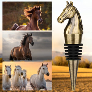 e44f549a-1aaf-40d3-b577-460e5f9c8e06.jpg Luxury Horse Head Wine Bottle Stopper Animal-shaped Wine Stopper For Preserving Red Wine, A Kitchen Storage Gift, A Birthday Gift For Universal Wine Preservation Supplies.