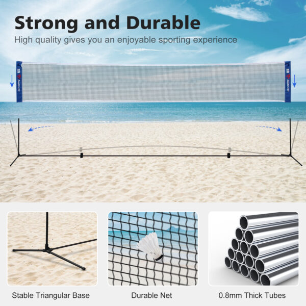 DOUBLE FISH Portable Badminton Net Versatile Portable Badminton Net - Foldable, Standard Size For Indoor & Outdoor Sports - Ideal For Volleyball & Tennis Training