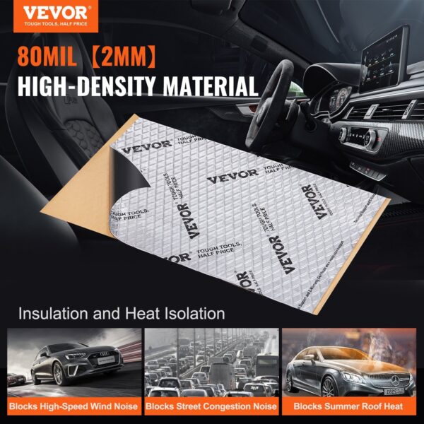 Car Sound Deadening Mat, 80 Mil 36 Sqft Car Sound Dampening Material, Butyl Automotive Sound Deadener, Noise Insulation And Vibration Dampening Material For Car