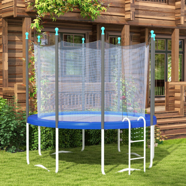 e6908719-a6a8-4a5c-b9bf-c09f43029fbf.jpg 12FT Trampoline Spring Cover, Safety Trampoline Pad Replacement, Waterproof and Tear Resistant, All Weather Trampoline Accessories, Blue