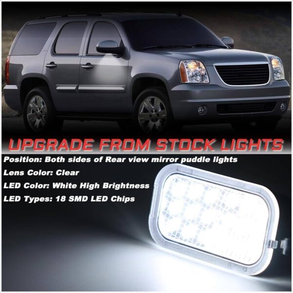 e8a32480-f876-4eb4-8778-c908d5f4c483.jpg 2X LED Side Mirror Puddle Lights For 07-14 Yukon Sierra Tahoe Avalanche Escalade