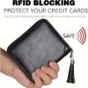 Mini Credit Card Holder For Women RFID Blocking Multifunctional Zipper Coin Purse Large Capacity Card Holder Credit Card Holders Credit Card Case