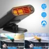 24V 200W Or 12V 150W Portable Car Heater Heating Fan 2 In 1 Defroster Defogger Demister Windshield Heater Automotive Cooling Fan With 360 Degree Rotating Base