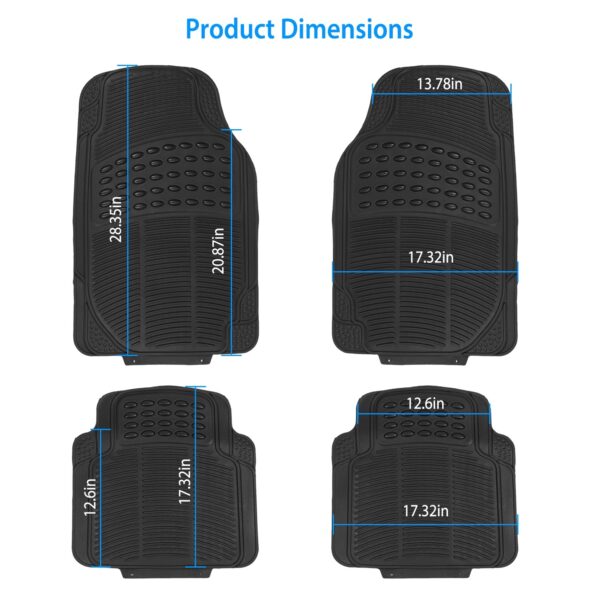 ea3d4304-4e25-4cc3-a86e-3af5830dc26d.jpg 1Set Automotive Floor Mats With Front And Rear PVC Rubber Floor Mats Heavy Duty Drive Vehicle Car Mats With Trimmable Design Fit Most Cars SUVs Trucks