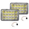 ecc15aa2-a3ec-4857-a98d-8db4afb133ac.jpg 2Pcs 4x6in Car LED Headlights Vehicle Rectangular Headlamp With H4 Socket H4-to-3Pins Adapter With High Low Beam White Light IP68 Waterproof For 10-80V SUV Truck Sedan Car Motorcycle
