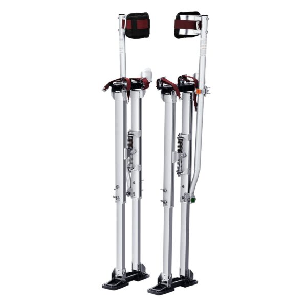 Drywall Stilts, 36''-50'' Adjustable Aluminum Tool Stilts With Protective Knee Pads, Durable And Non-slip Work Stilts For Sheetrock Painting, Walking, Taping, Silver