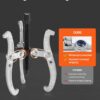 ef91d9d9-c8c8-4459-b38c-266a1cc972ad.jpg Gear Puller Set, 3 In/4 In/6 In/8 In 3 Jaw Bearing Puller With Reversible Jaws, 2 Jaw/3 Jaw Pulley Puller Tool, 4 PCS Heavy Duty Bearing Puller Tool Kit For Pulley Gear Bearing Flywheel Removal