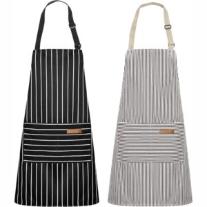 Adjustable Cooking Apron For Men & Women, Kitchen Apron With 2 Pockets, Reusable Protective Apron For Cooking, Baking & Grilling