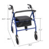 Iron Pipe Nylon Cloth Basket 286lbs, Blue And Black Color For Driving Assistance