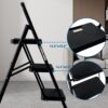 3 Step Ladder, Folding Step Stool With Wide Anti-Slip Pedal, Sturdy Steel Ladder, Lightweight, Portable Steel Step Stool