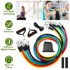 11Pcs Resistance Bands Set Fitness Workout Tubes Exercise Tube Bands Up To With Door Anchor Handles Ankle Straps For Physical Training Yoga Pilates