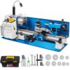 Metal Lathe 7x14inch Precision Bench Top Mini Metal Lathe 550W Precision Metal Lathe Variable Speed 50-2500 RPM Nylon Gear With A Movable Lamp