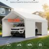 f63a5a45-02ee-4a8c-b157-cd704e474e57.jpg Carport Car Canopy 10x20FT Heavy Duty Outdoor Car Shelter With Sidewalls White