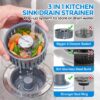 f8bd269b-6cf0-42b6-85b5-55663d544360.jpg Sink Drain Strainer Sink Stopper Kitchen Drain, 3 In 1 Kitchen Sink Drain Strainer With Anti Clogging Basket Kitchen Gadgets Clearance Sink Accessories, Fit US Standard 3-1 2'' Sink Hole, Silver