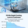 Car Refrigerator, DC 12/24V AC100-240V Compressor Electric Cooler,  -4°F To 68°F Truck Refrigerator With APP Control, Wheels & Dual Zone, 58 QT Cars Cooler For RVs, Boats, Camping, Fishing