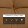 59" Tufted Bench Cushions & Throw Pillows, Replacement Bench Seat Pad, Back & 2 Pillows For Outdoor Furniture, Tan