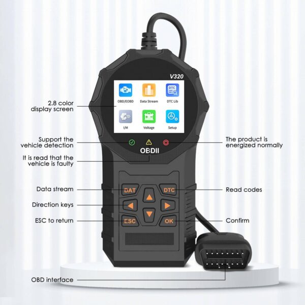 Automotive OBD2 Scanner OBD Code Reader Car Check Engine Fault Diagnostic Tool