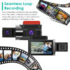 2K Car DVR 3 Channel Dash Cam Camcorder Camera Recorder With 140 Degree Angle GPS WiFi Night Vision G-sensor Loop Recording Parking Monitor