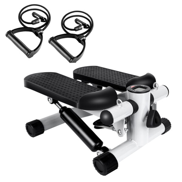 Stepper For Exercise Mini Fitness Stepper With 2 Resistance Bands LCD Monitor Max 330.7LBS Load Stair Stepper Quiet Stepper