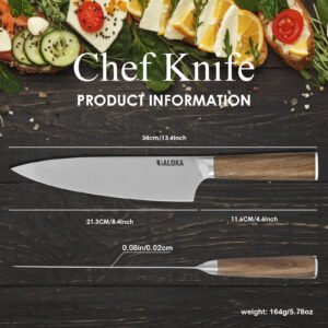 fe53f5c9-81e7-4c72-a381-fbf1bc00baac.jpg Chef Knife - 8-Inch Professional Japanese Kitchen Knife, Ultra Sharp Gyuto Knife Full Tang Ergonomic Natural Wood Handle, Cooking Knife With Gift Box